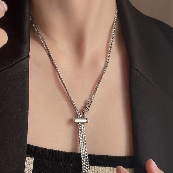 Sterling Silver Love Tassel Necklace Bracelet Matching Set - Picture 4 of 10